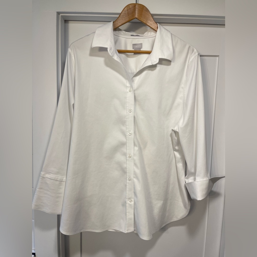 Chicos no iron white shirt size 3.5